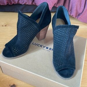 Black Open Toe Booties